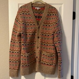 Alex Mill women’s Tan and Red Patterned Cardigan